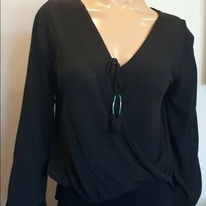 Hollister Boho WrapTie Front Tassel High Low